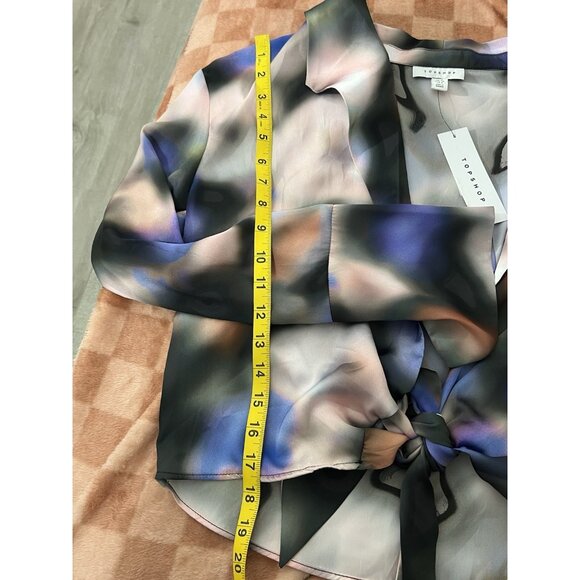 NWT Topshop Satin Tie Dye Shirt In Multi Size 6 - Picture 15 of 15